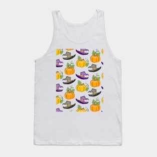 Pumpkins And Witch Hat Pattern Tank Top